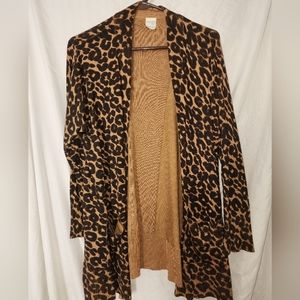1X Terra & Sky Leopard Print Cardigan